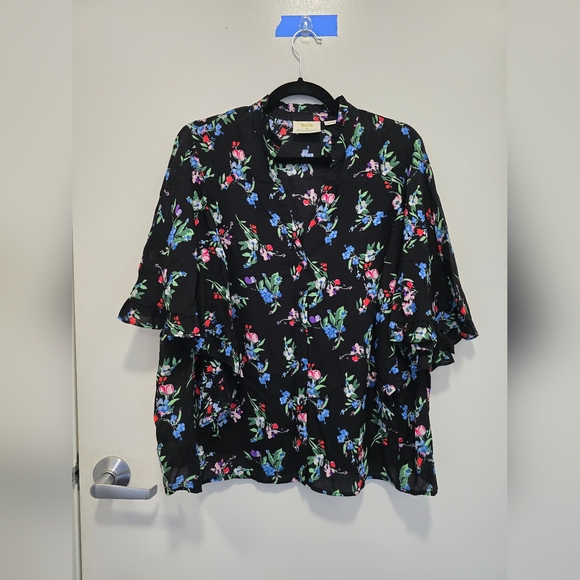 Anthropologie Black Floral Blouse - Picture 3 of 10